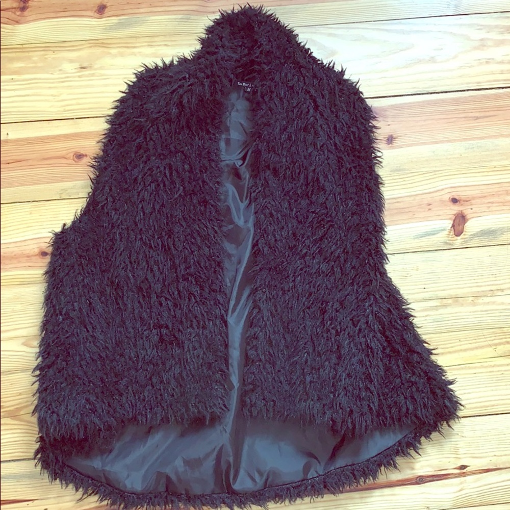 Black fur vest